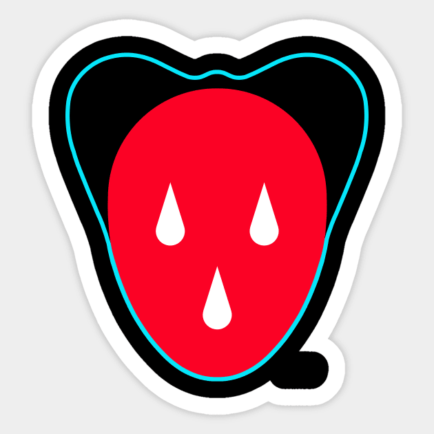 Mouse Head  Red / Black Sticker by patrou